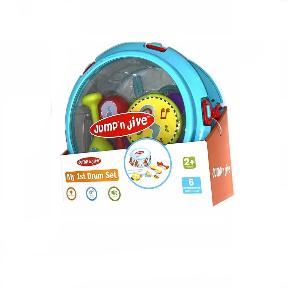 Toddler Play Drum , Drumsticks , Tambourine , Castanets , &  Maracas Set !!